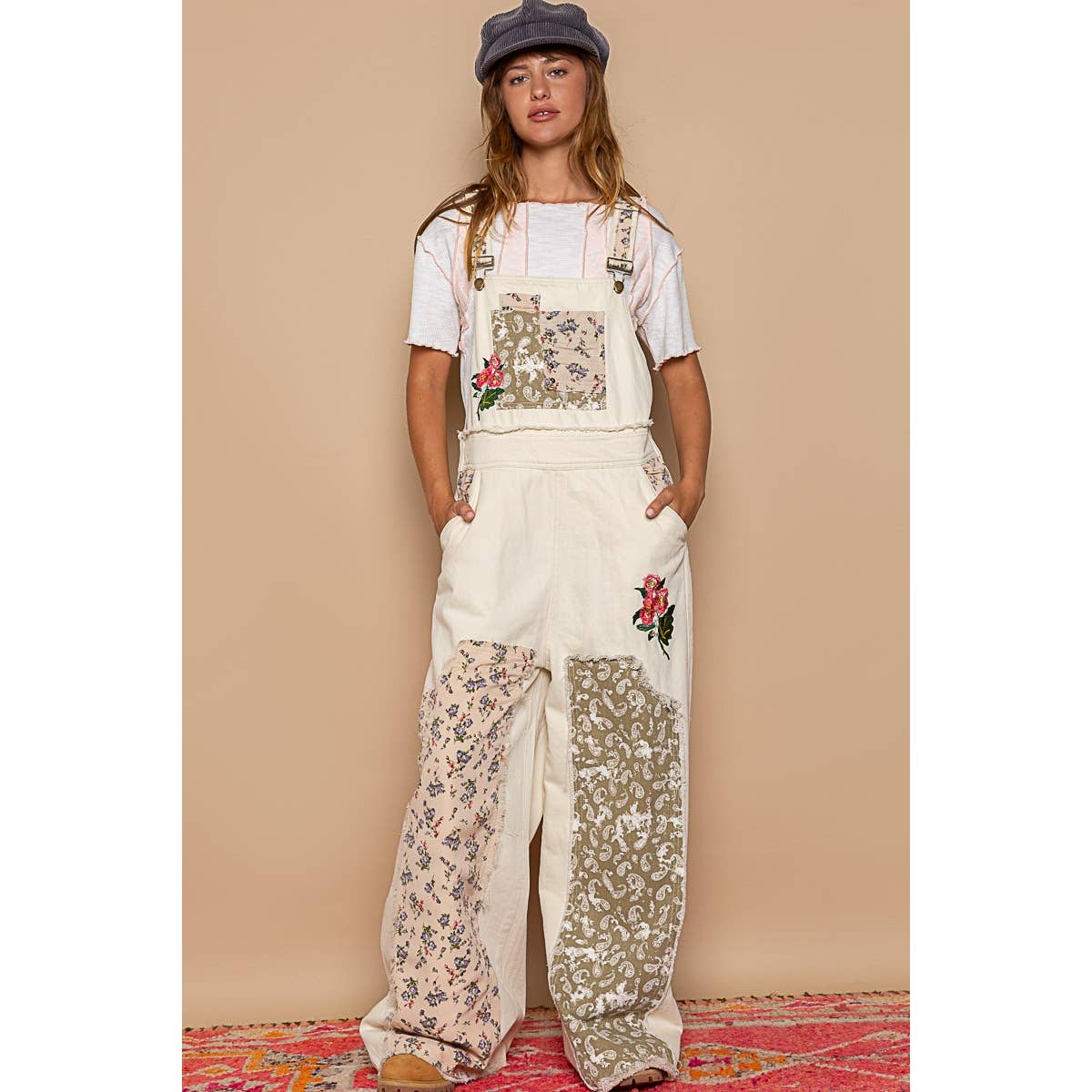 POL August Floral Overalls