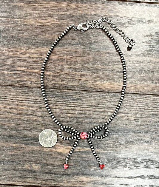 739091, Handmade Ribbon Bow Necklace