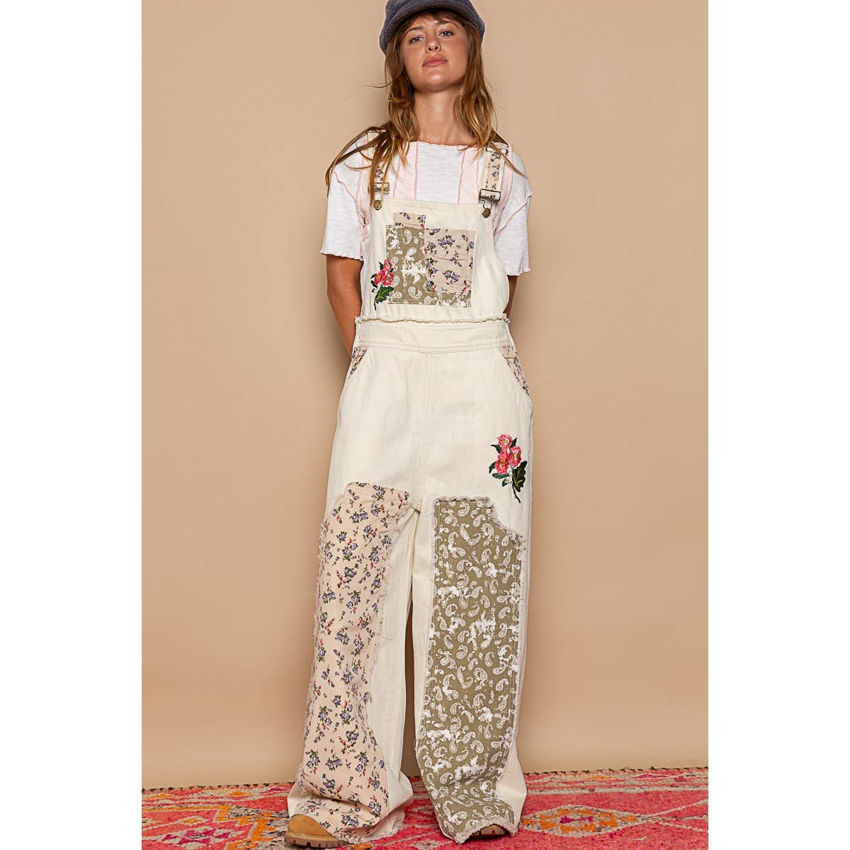 POL August Floral Overalls