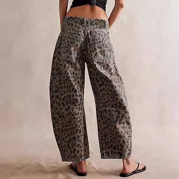 Leopard Barrel Pants