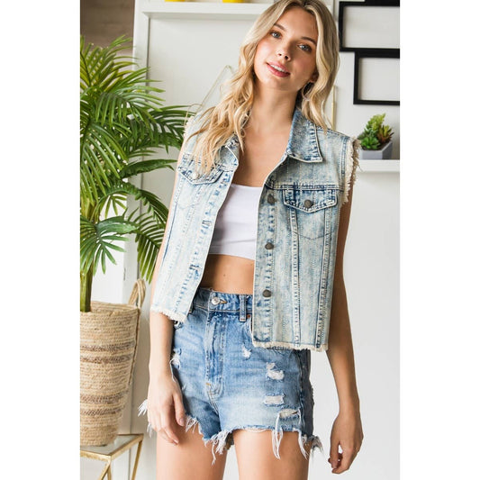 Miranda Rhinestone Denim Vest