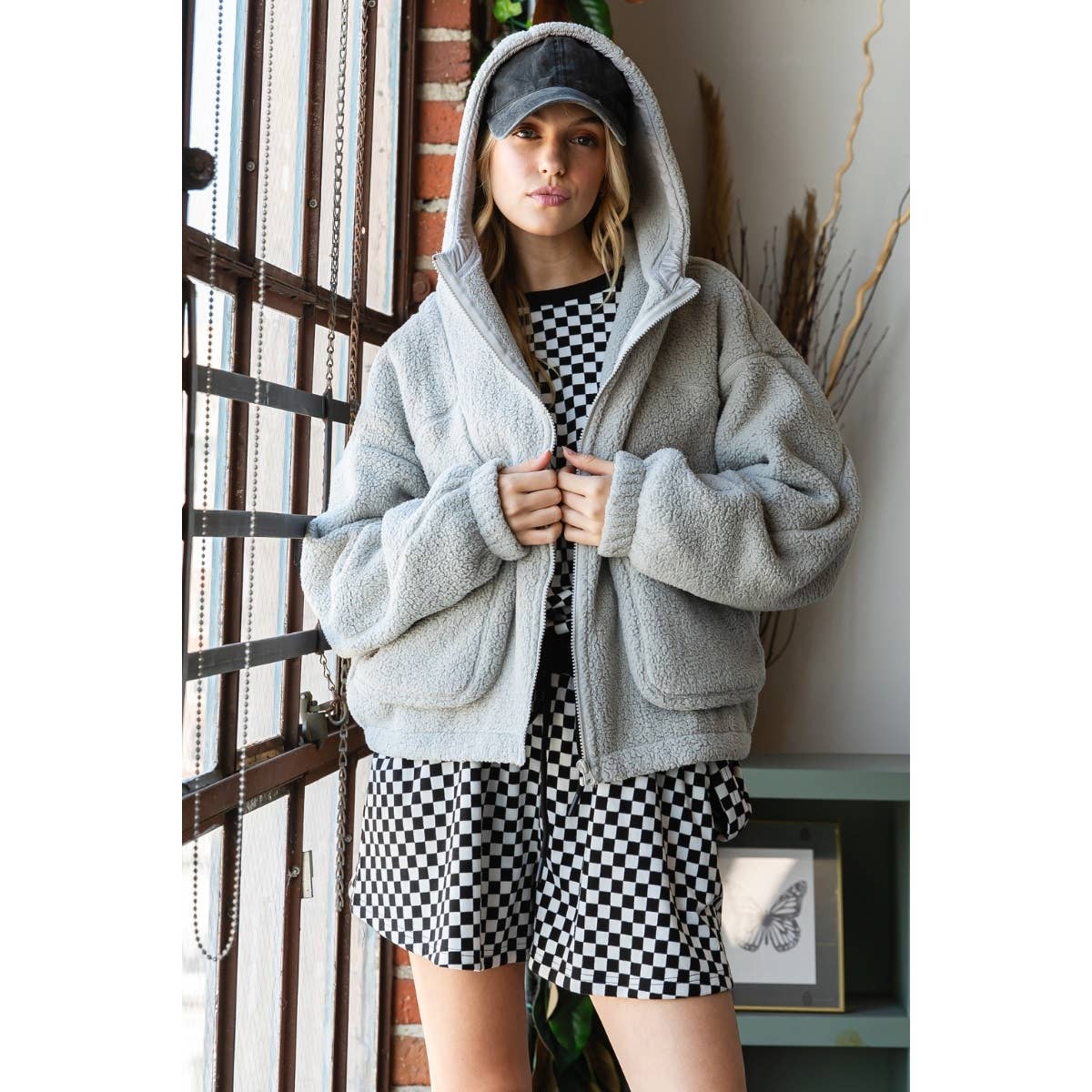 Teddy Oversized Hooded Jacket