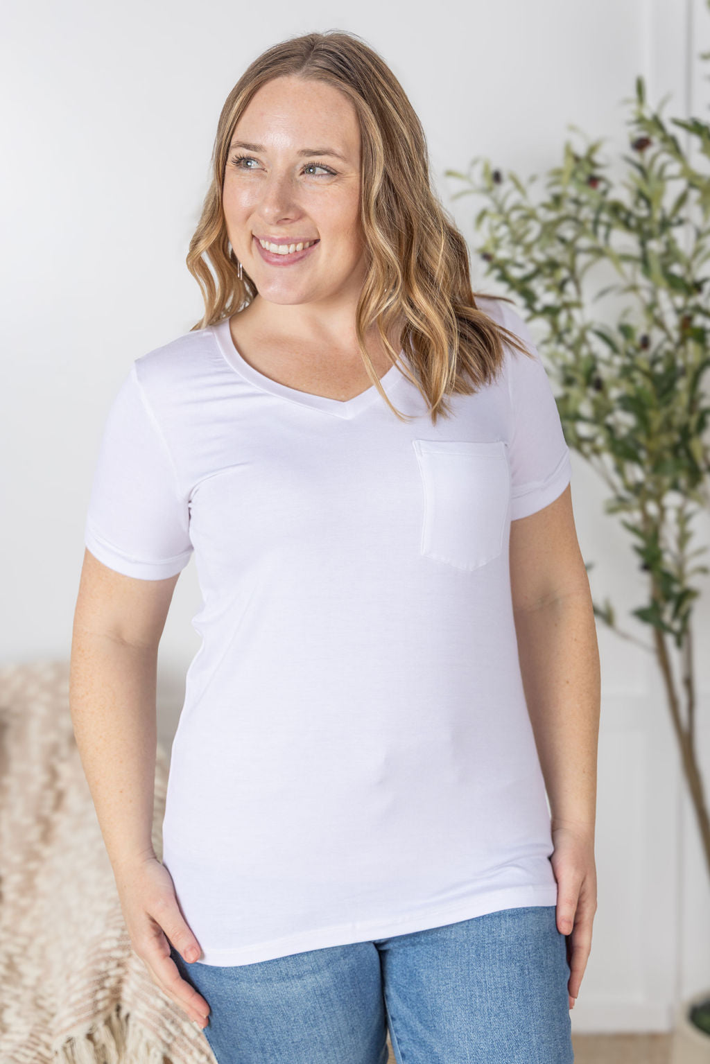 IN STOCK Sophie Pocket Tee - White