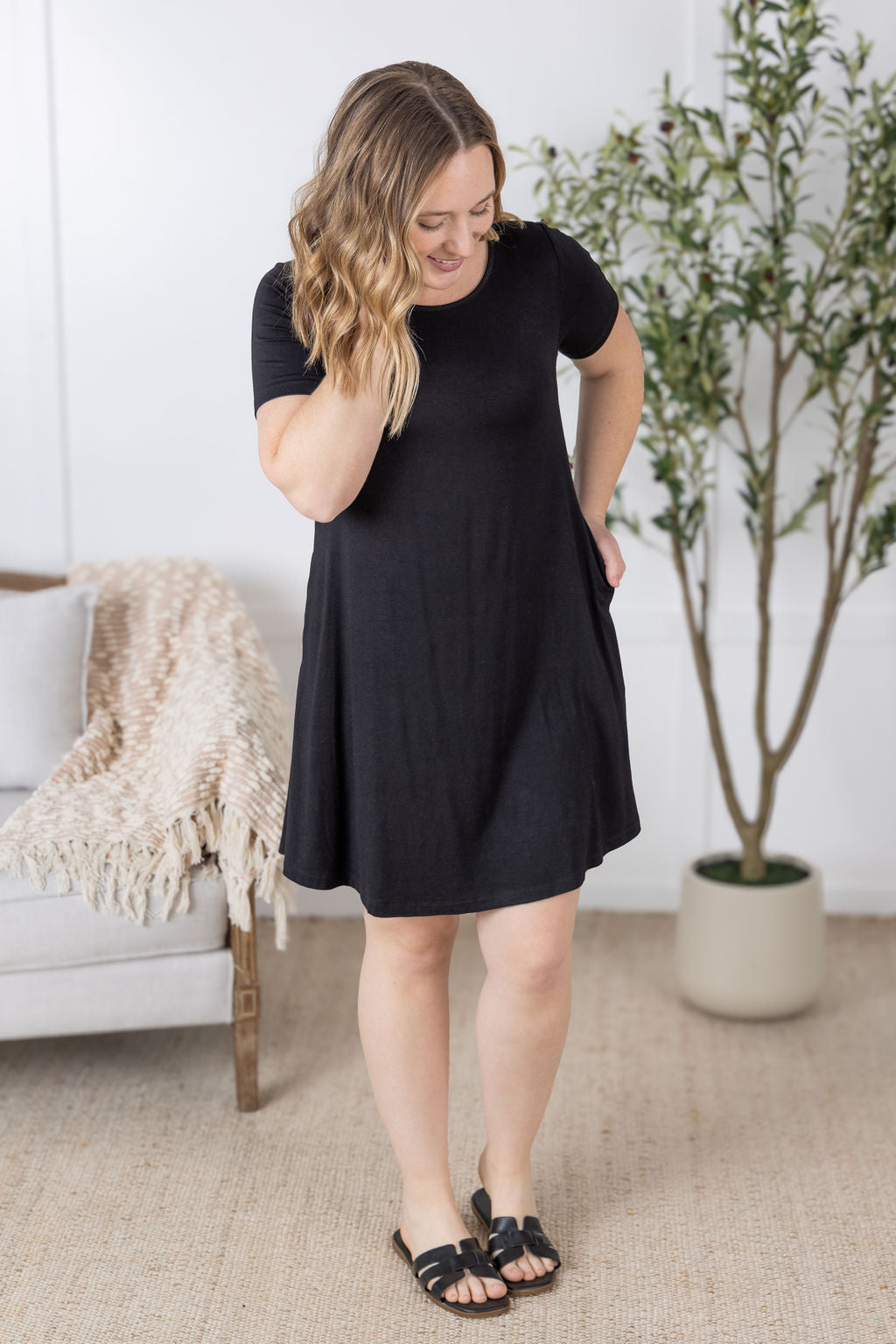 IN STOCK Roxy Swing Tunic Dress - Black