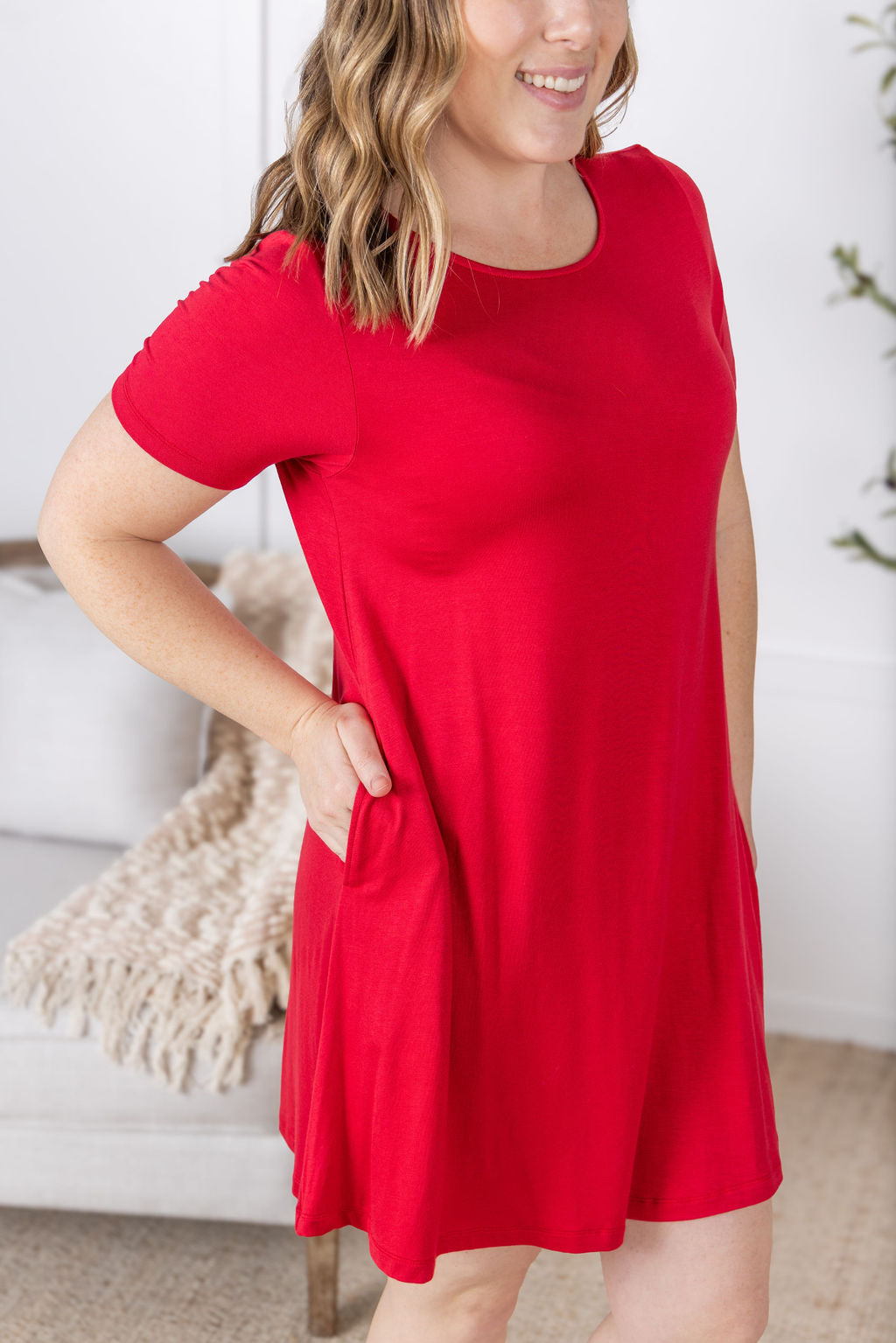 IN STOCK Roxy Swing Tunic Dress - Red