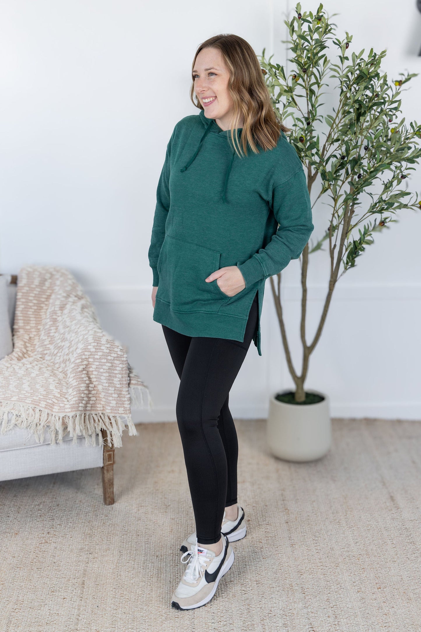 IN STOCK Vintage Wash Hoodie - Hunter Green