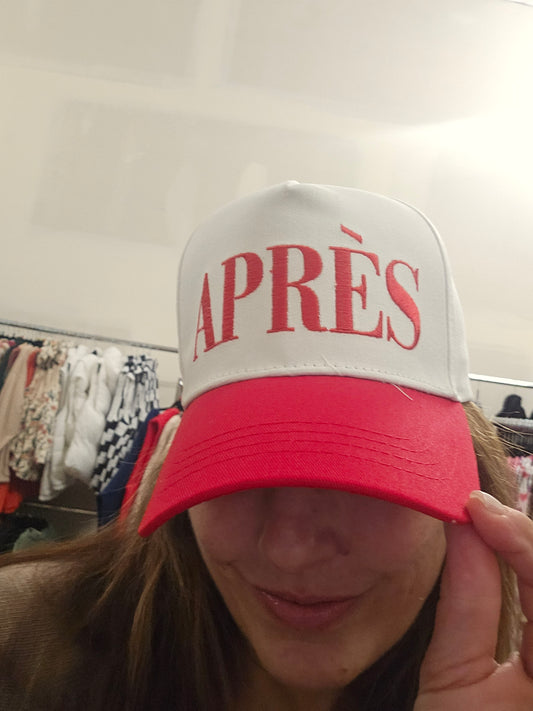 Embroidered Trucker Hat Apres (means after) the after party, following an epic day!
