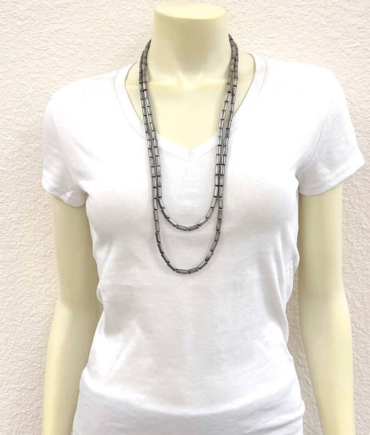 739077, Handmade Cylindrical Navajo Bead Necklace