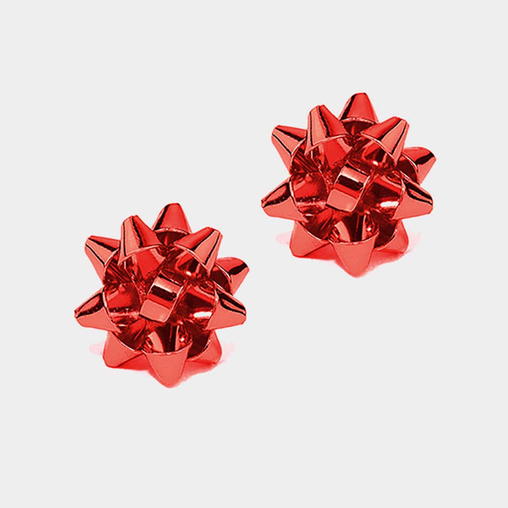 Christmas Bow Stud Earrings