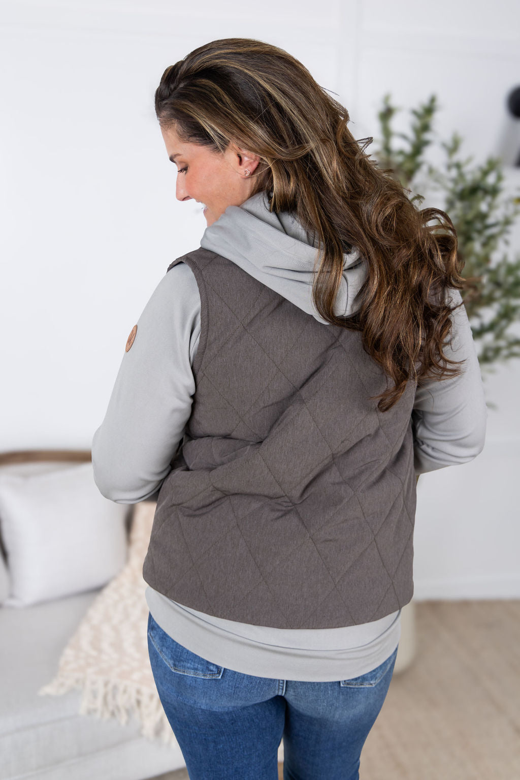 IN STOCK Remy Zip Up Vest - Charcoal