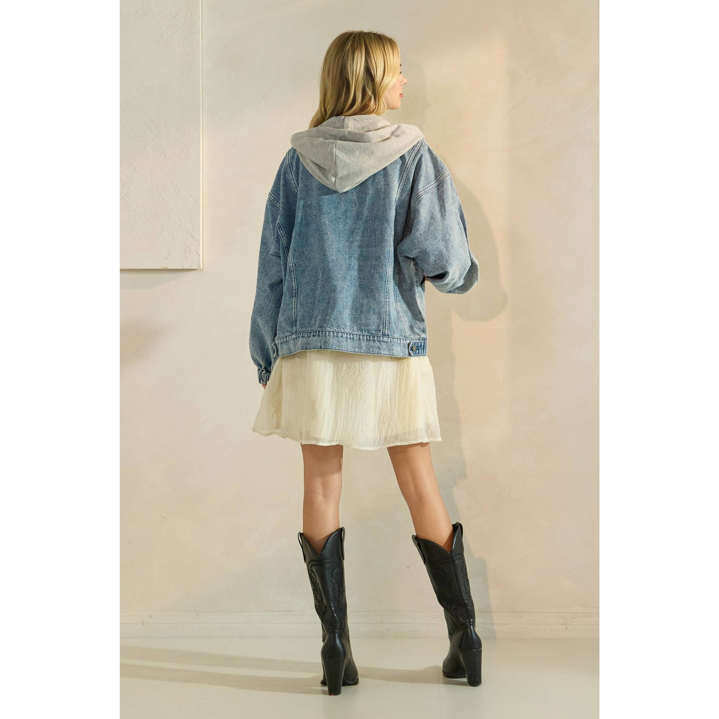 Frankie Hooded Zip Denim Jacket