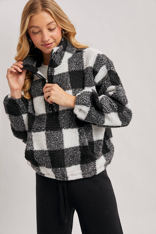 Highlander Plaid Half Zip Jacket