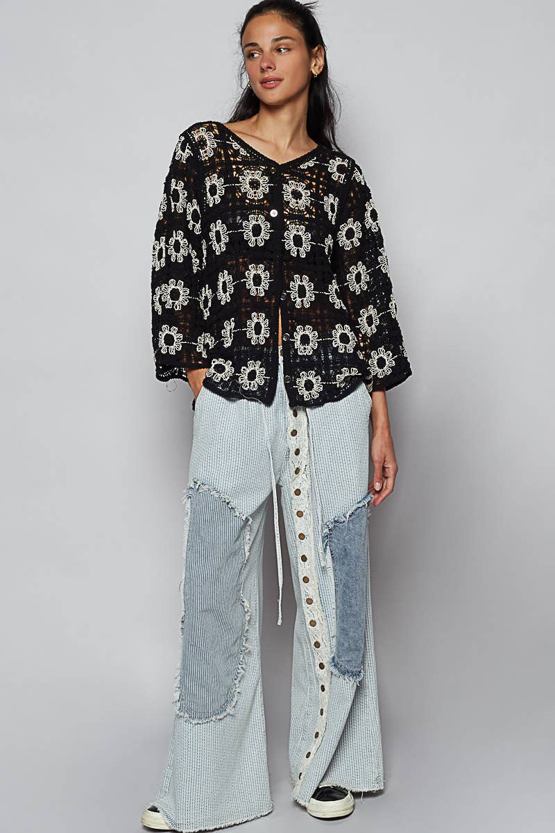 Ellison Crochet Cardigan Top