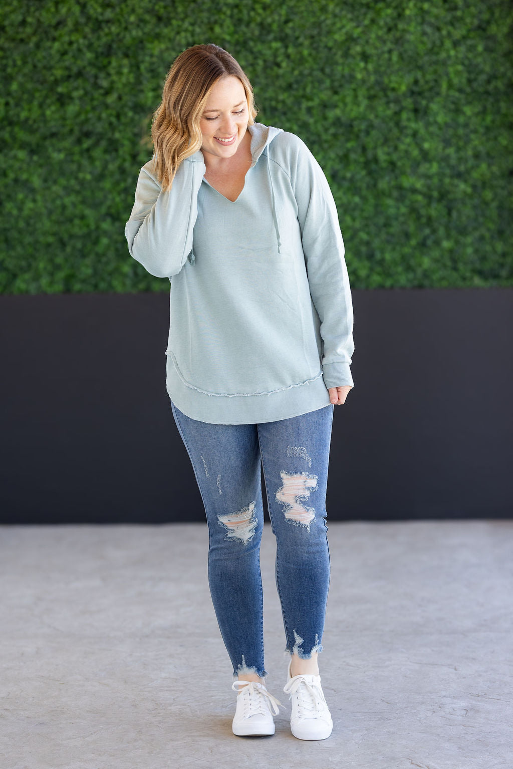IN STOCK Vintage Wash Beach Hoodie - Seabreeze