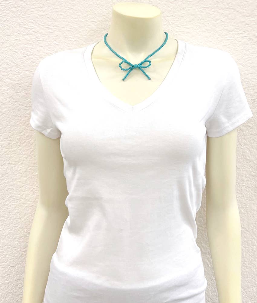 738615, Handmade Ribbon Bow Necklace
