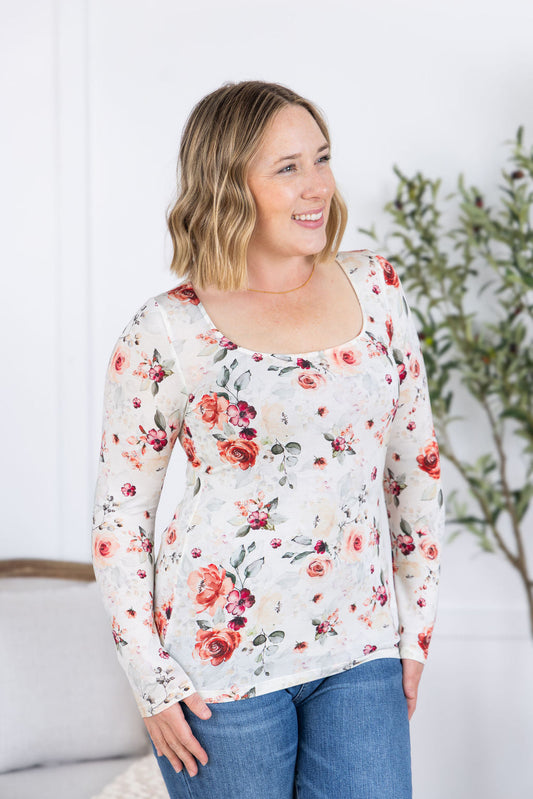 Alyssa Long Sleeve Top - Pink Bloom