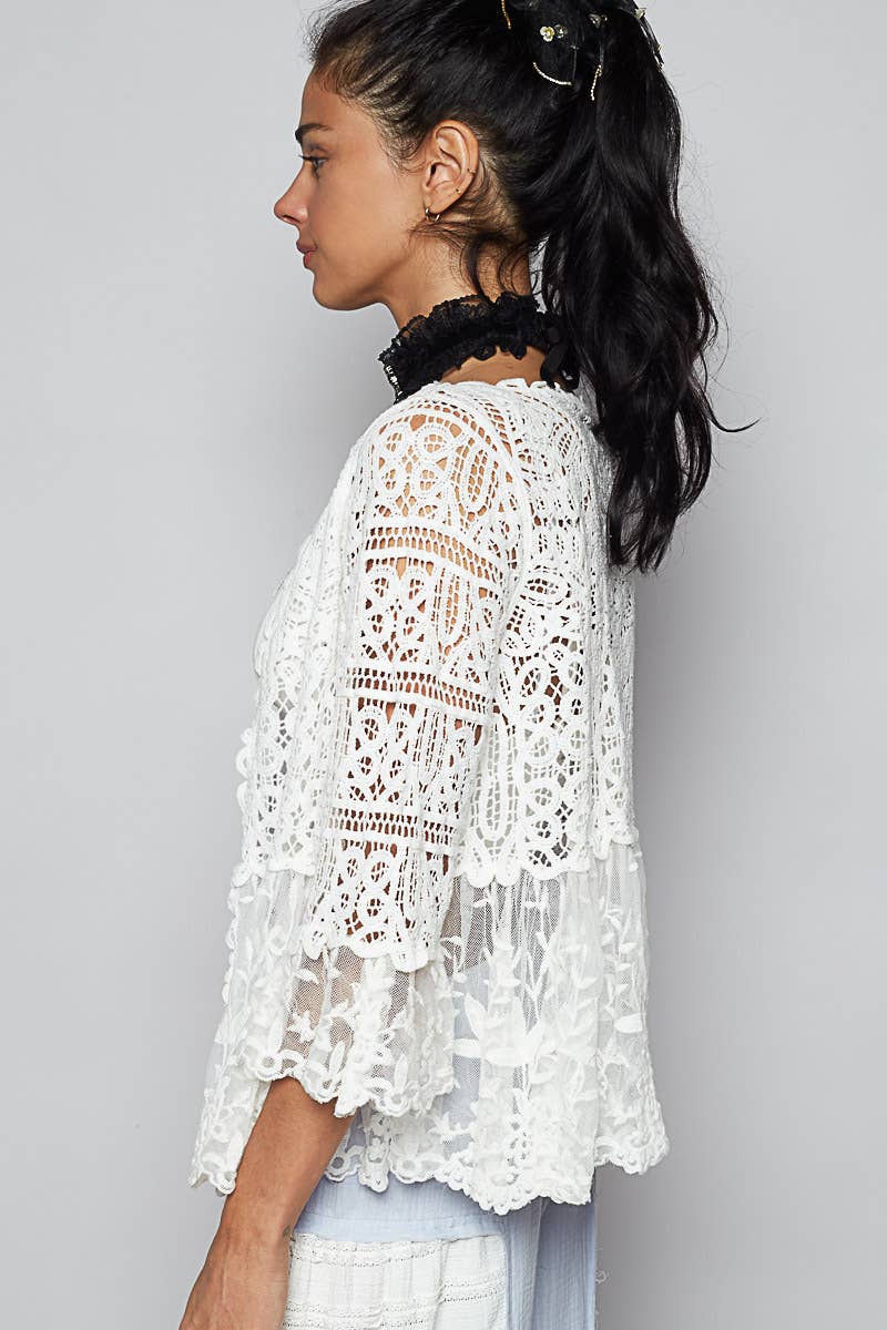 POL Gracin Lace Cardigan