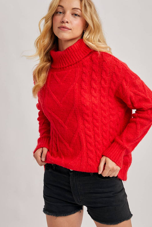 Amorè Red Turtleneck Sweater