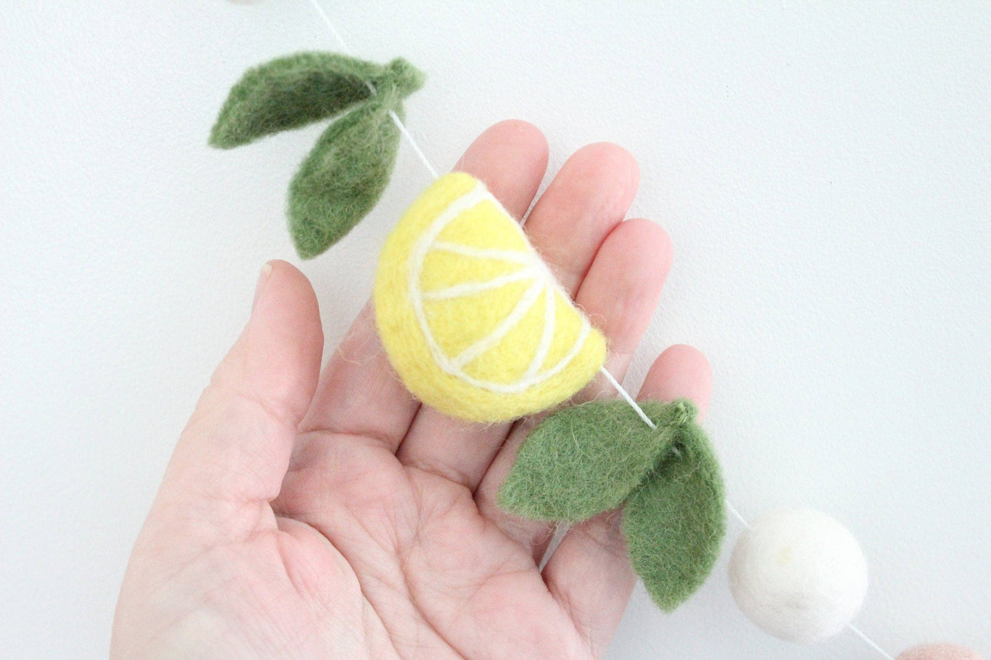 Lemons & Leaves Felt Ball Garland
