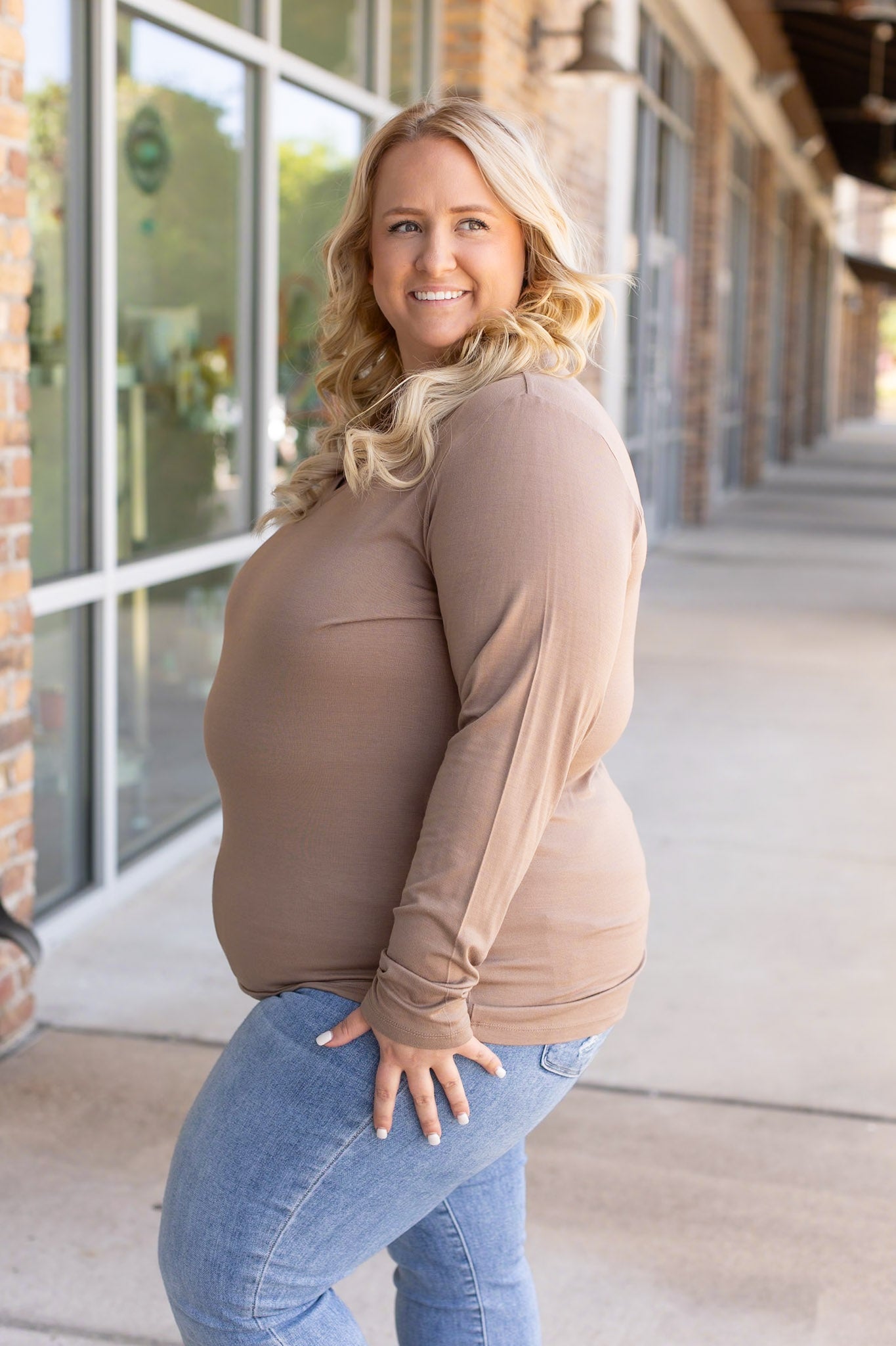 Larissa Long Sleeve Top- Mocha