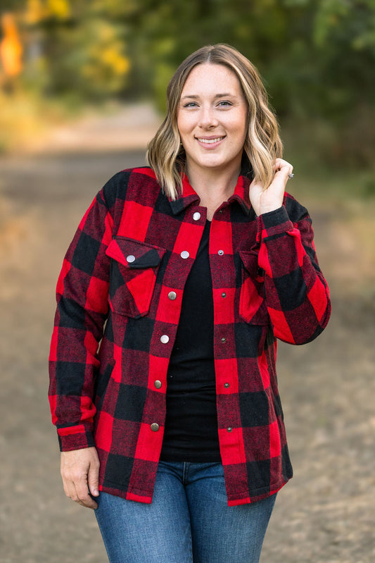 Norah Shacket- Red & Black Plaid