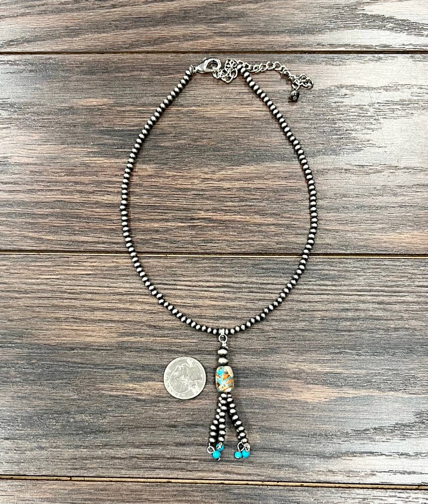 739326, Navajo Bead Tassel Necklace