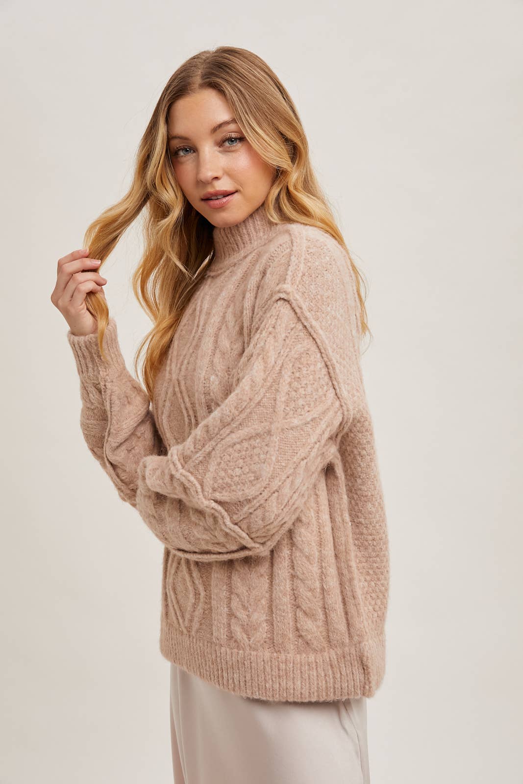 Fisherman's Cable Knit Sweater- Latte