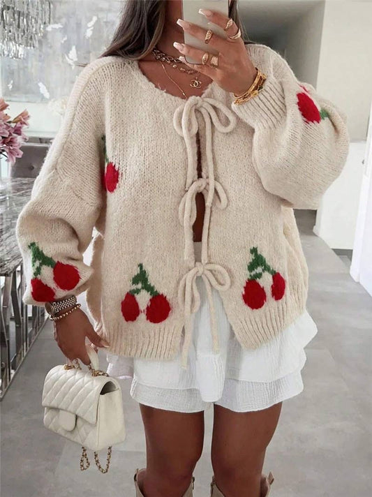 Very Cherry Bow Tie Cardigan