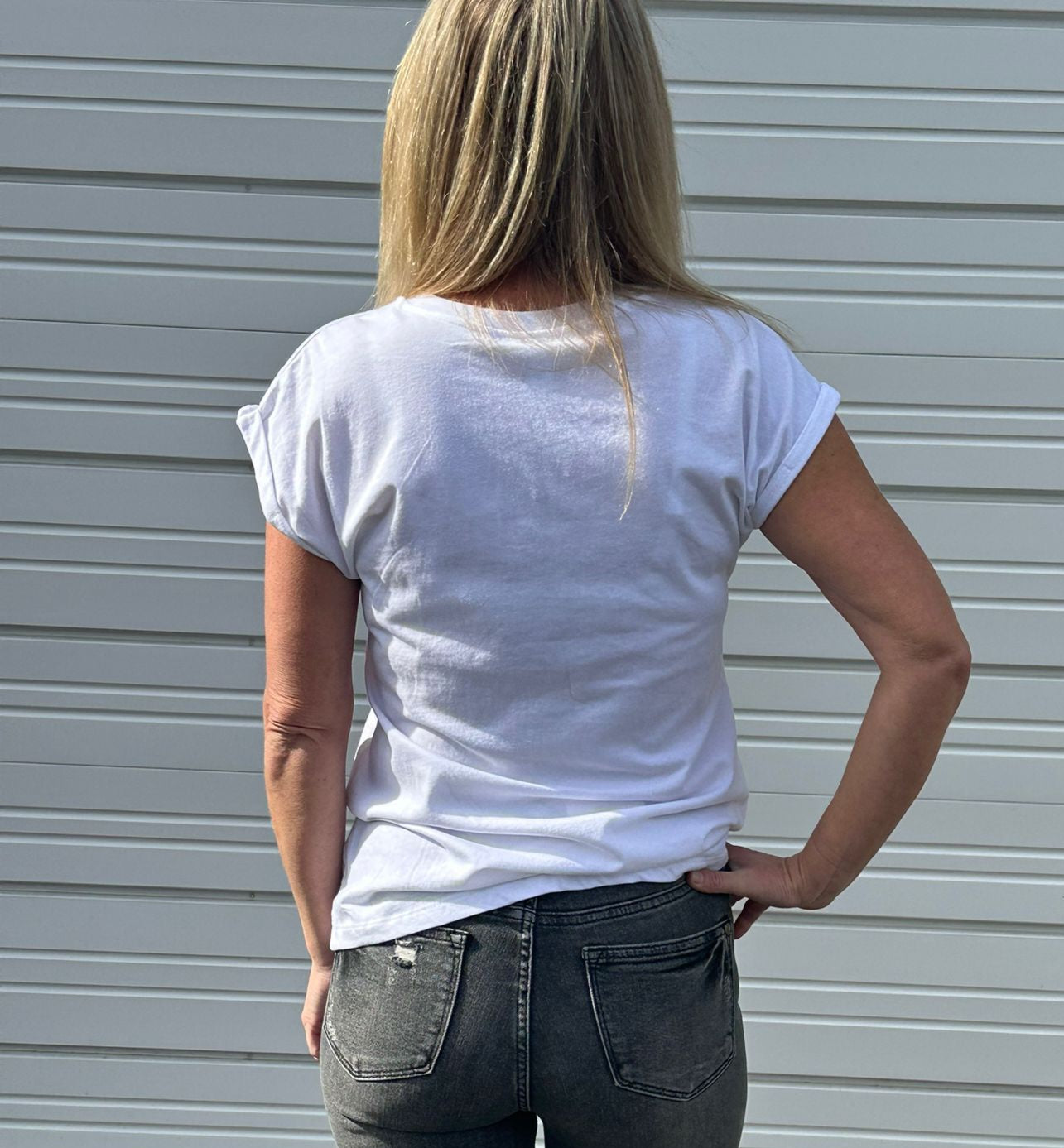 Long Live Cowgirls Rolled Sleeve Tee- White