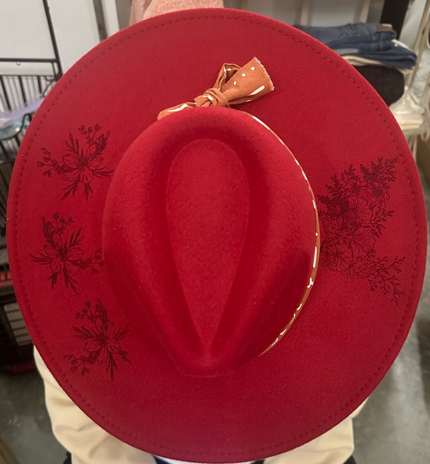 Early Autumn Blooms Cowboy Hat -Garnet