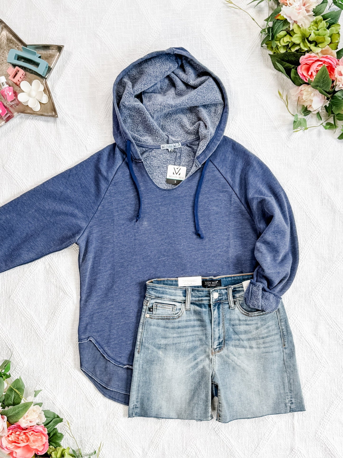 IN STOCK Vintage Wash Beach Hoodie - Nautical Navy