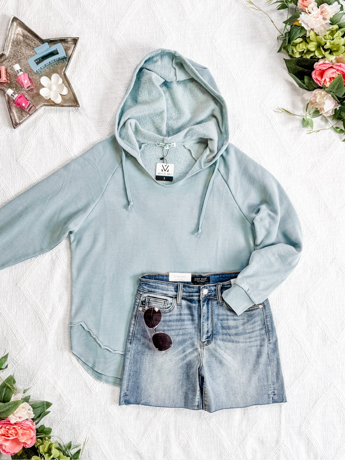 IN STOCK Vintage Wash Beach Hoodie - Seabreeze