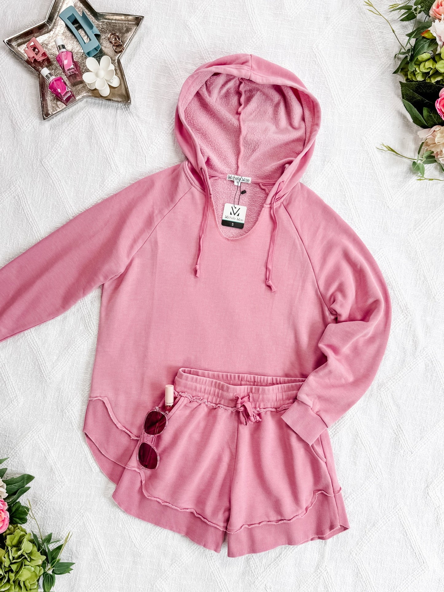 IN STOCK Vintage Wash Beach Hoodie - Dusty Pink