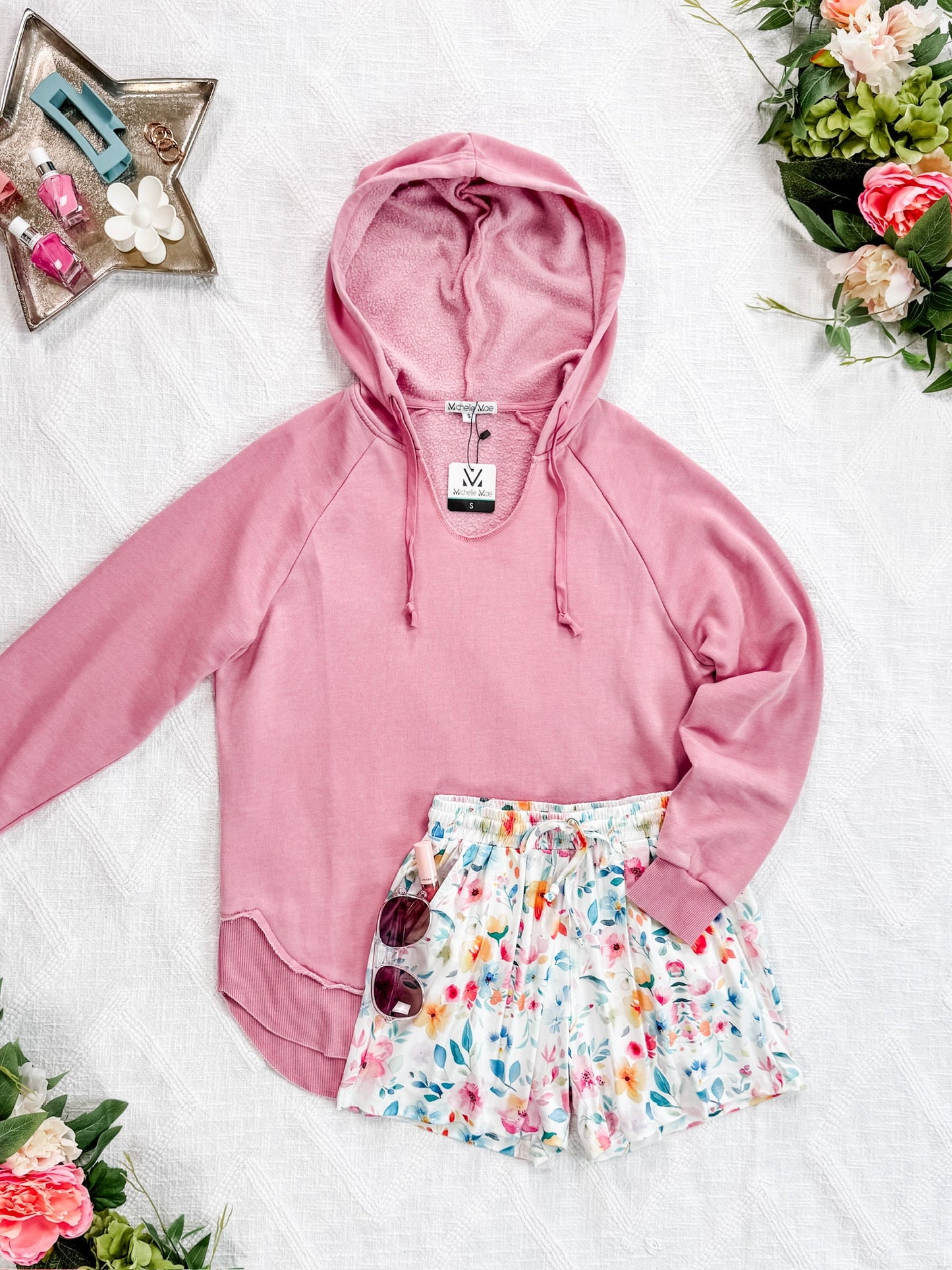 IN STOCK Vintage Wash Beach Hoodie - Dusty Pink
