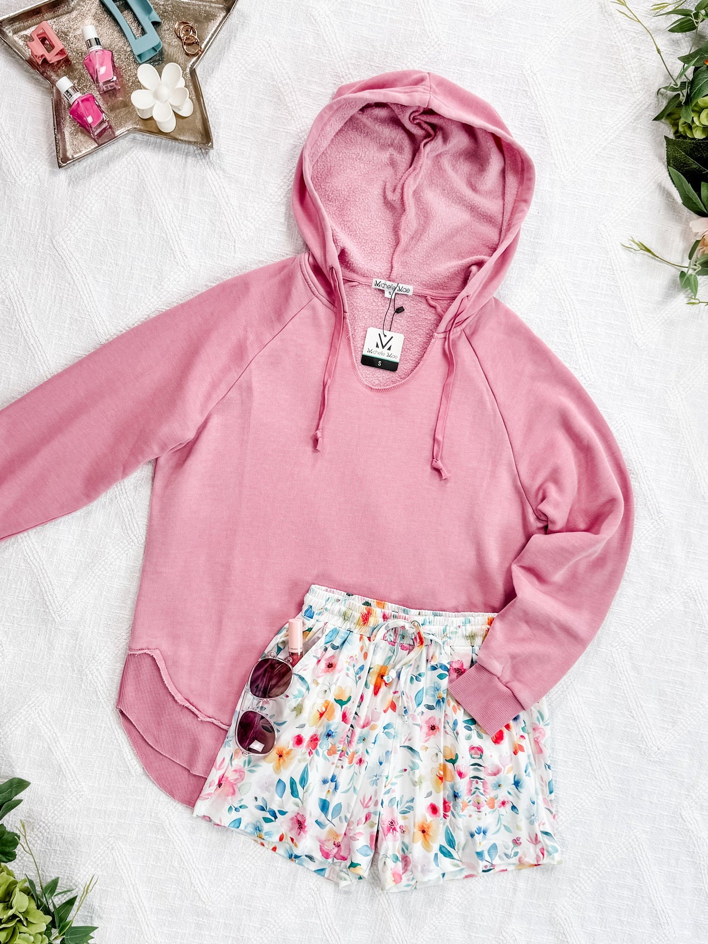 IN STOCK Vintage Wash Beach Hoodie - Dusty Pink