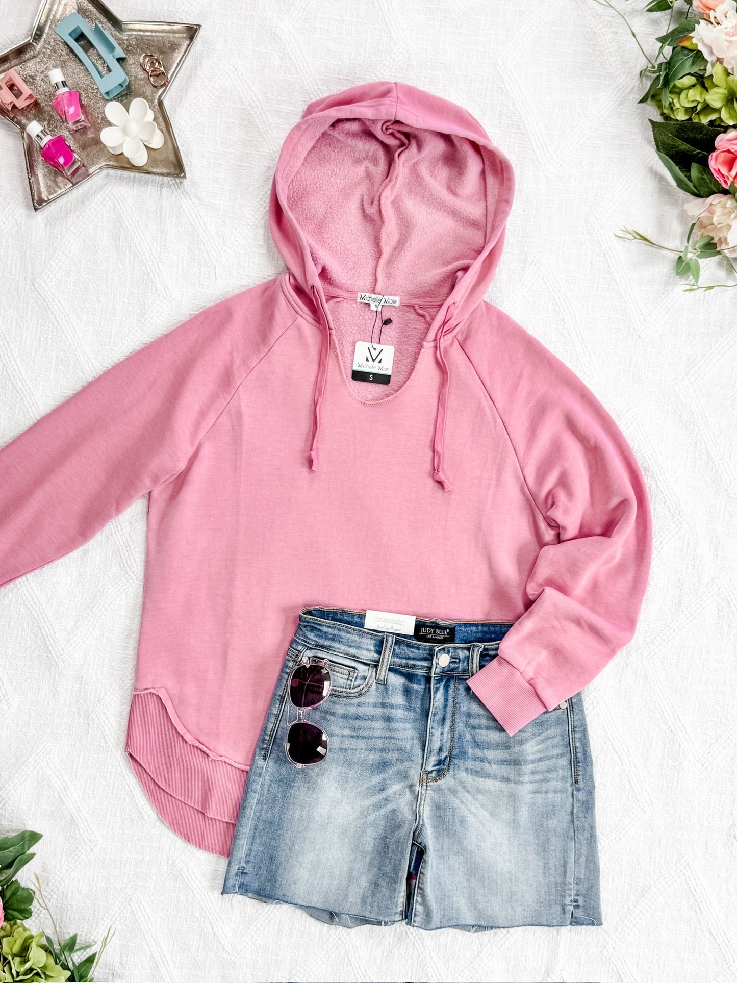 IN STOCK Vintage Wash Beach Hoodie - Dusty Pink