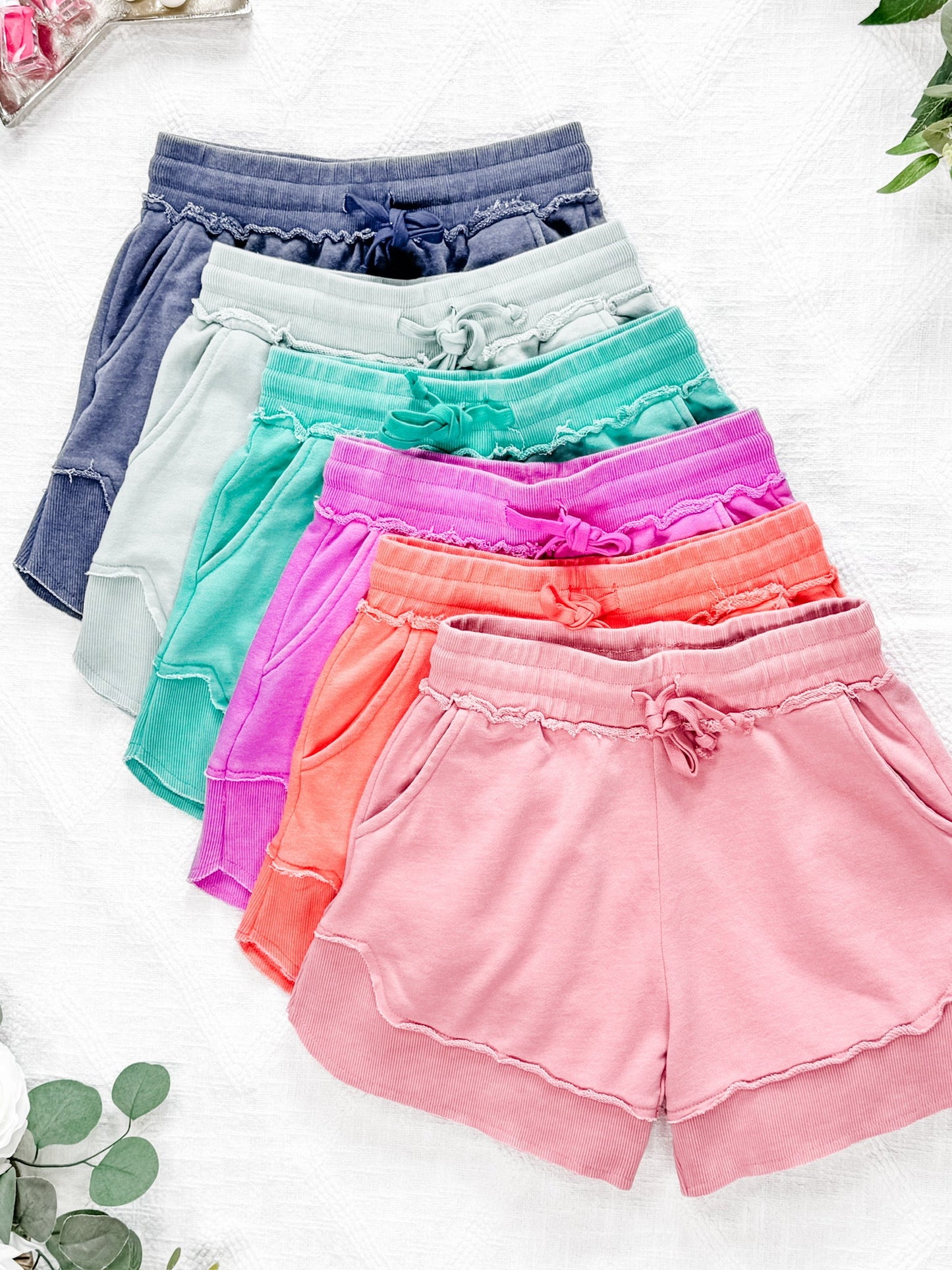 IN STOCK French Terry Stevie Shorts - Dusty Pink