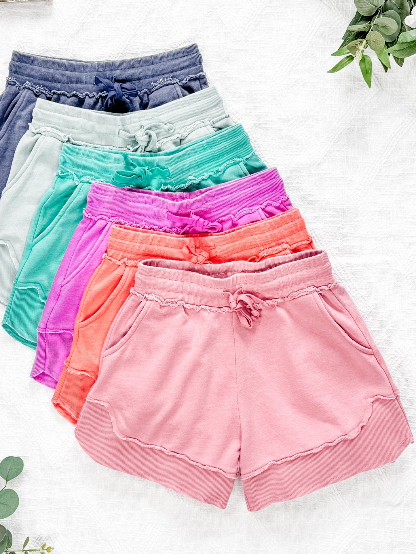 IN STOCK French Terry Stevie Shorts - Deep Coral