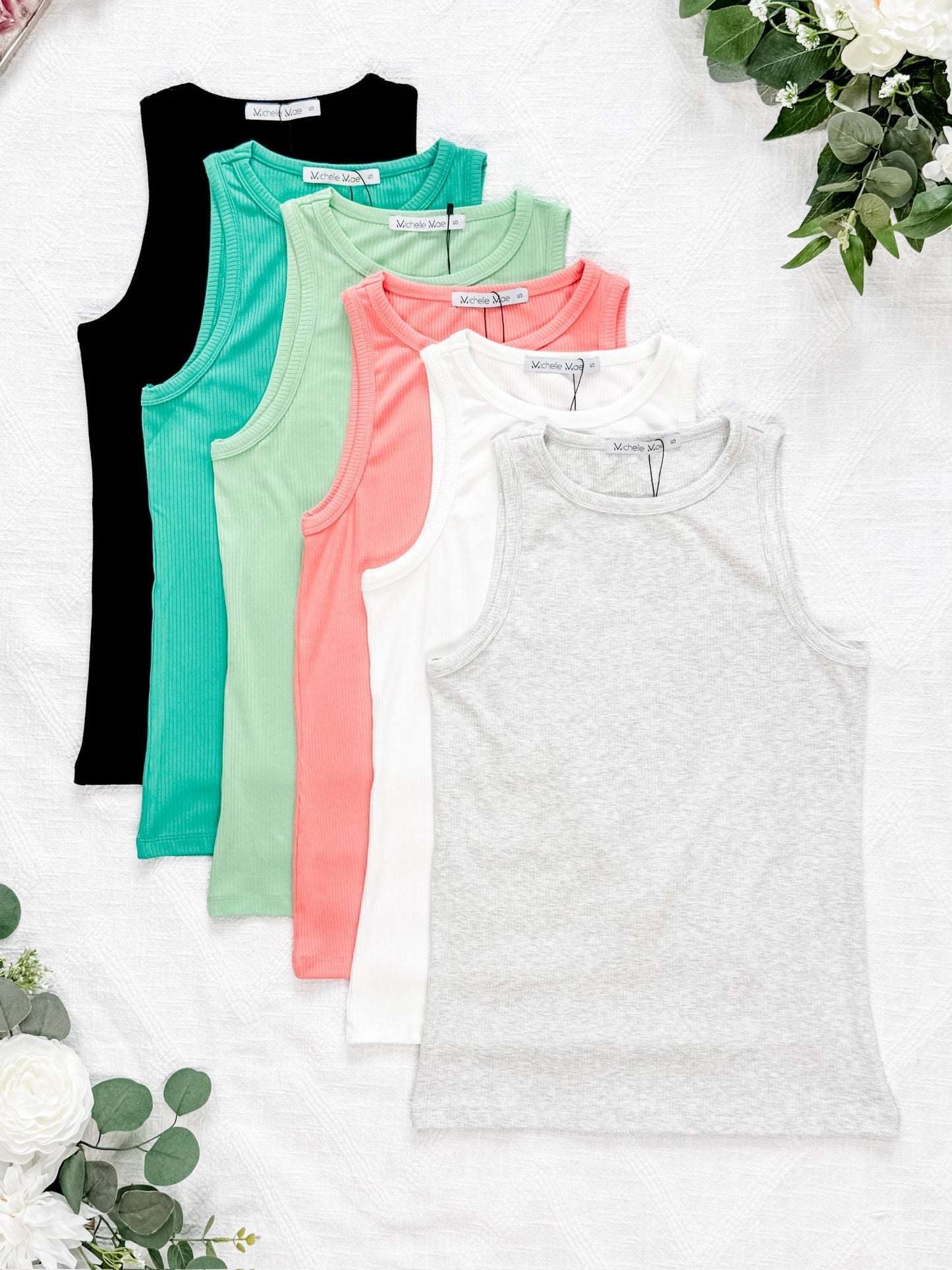 IN STOCK Tara Ribbed Tank - Black