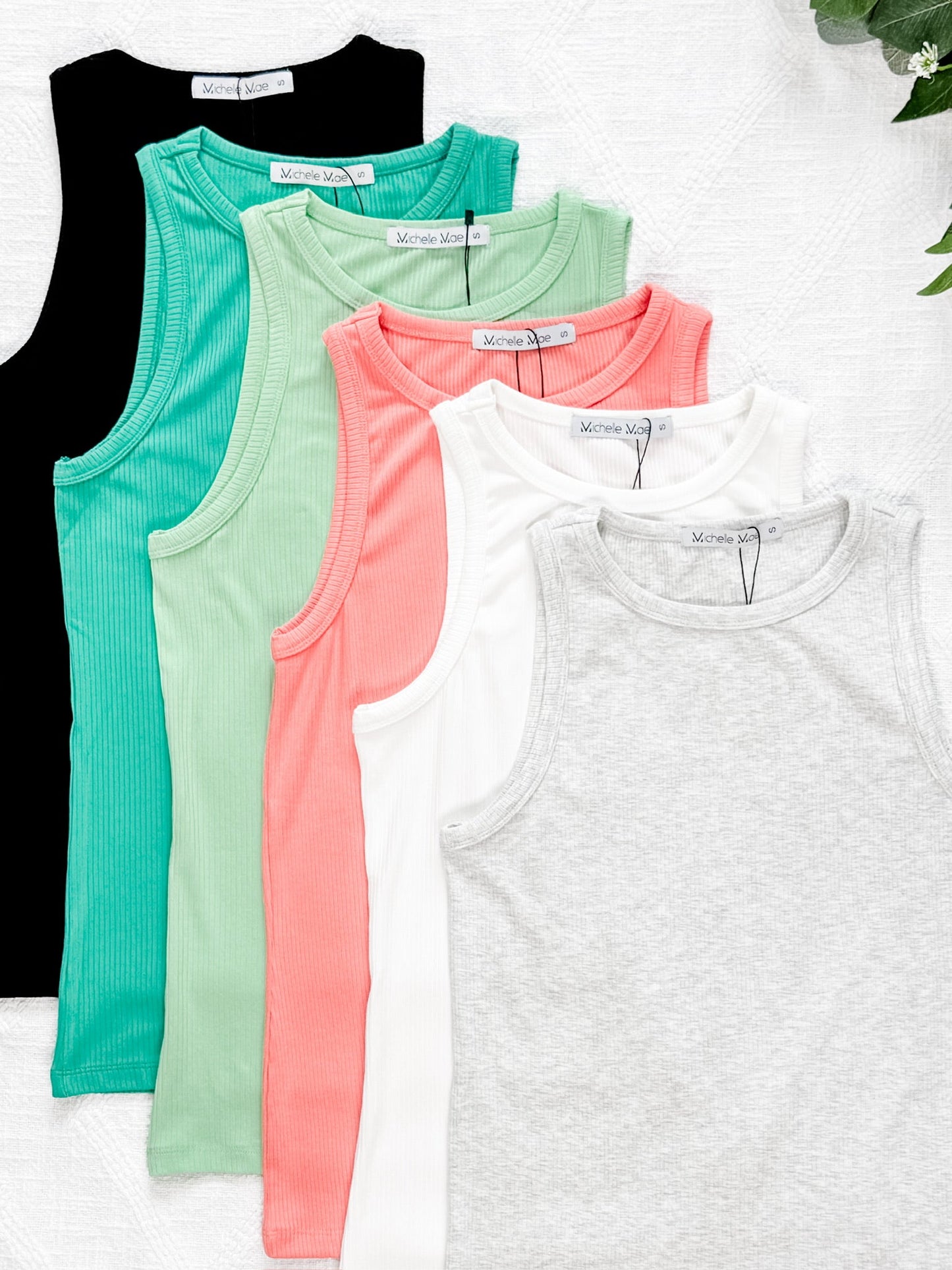 IN STOCK Tara Ribbed Tank - Heathered Grey