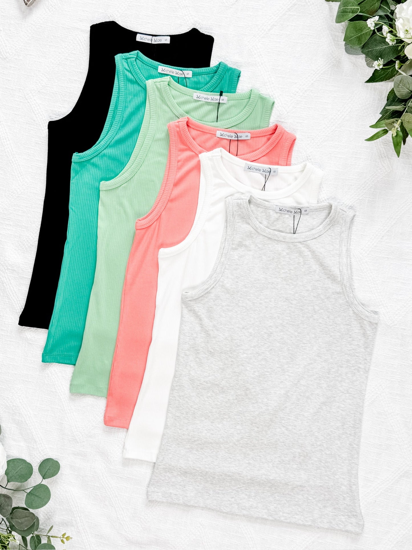 IN STOCK Tara Ribbed Tank - Black