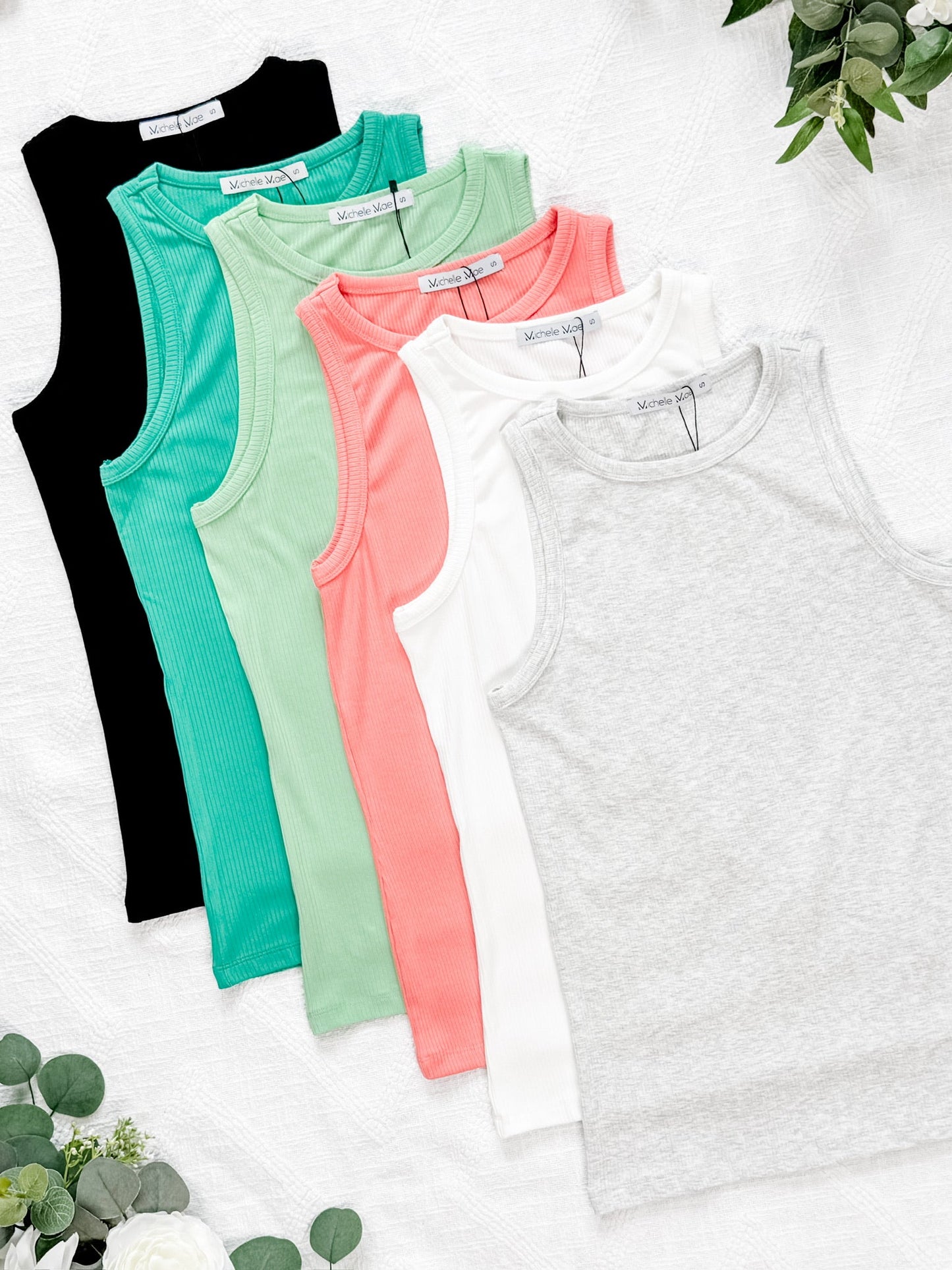 IN STOCK Tara Ribbed Tank - Heathered Grey