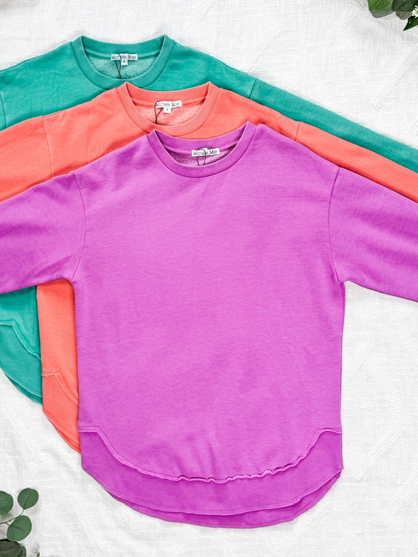 IN STOCK Vintage Wash Pullover - Vivid Orchid