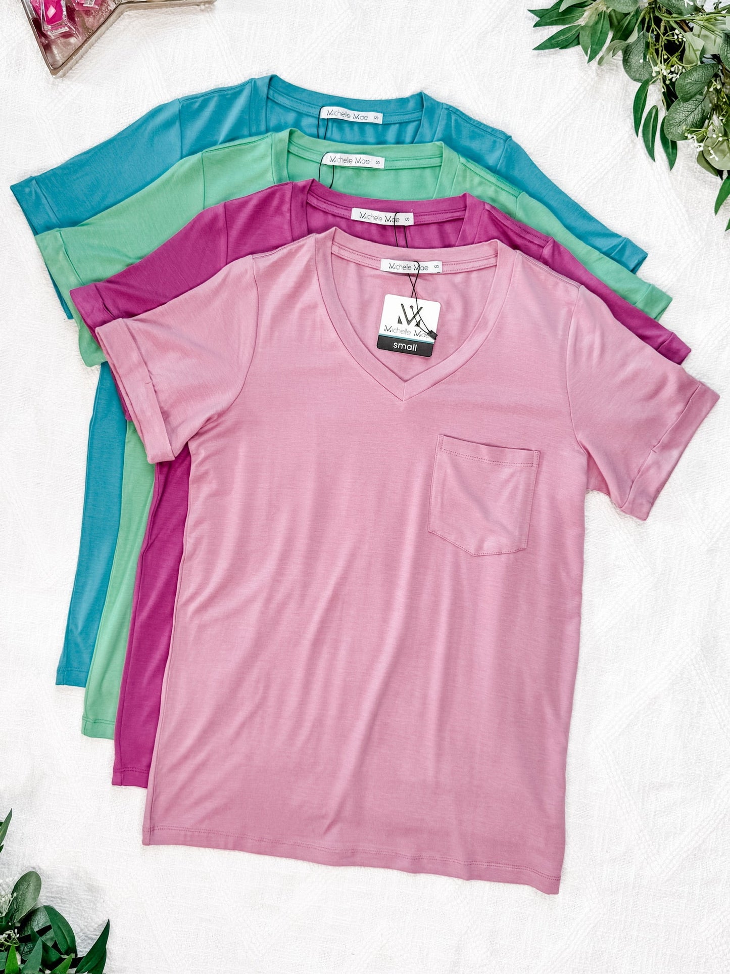 IN STOCK Sophie Pocket Tee - Rose