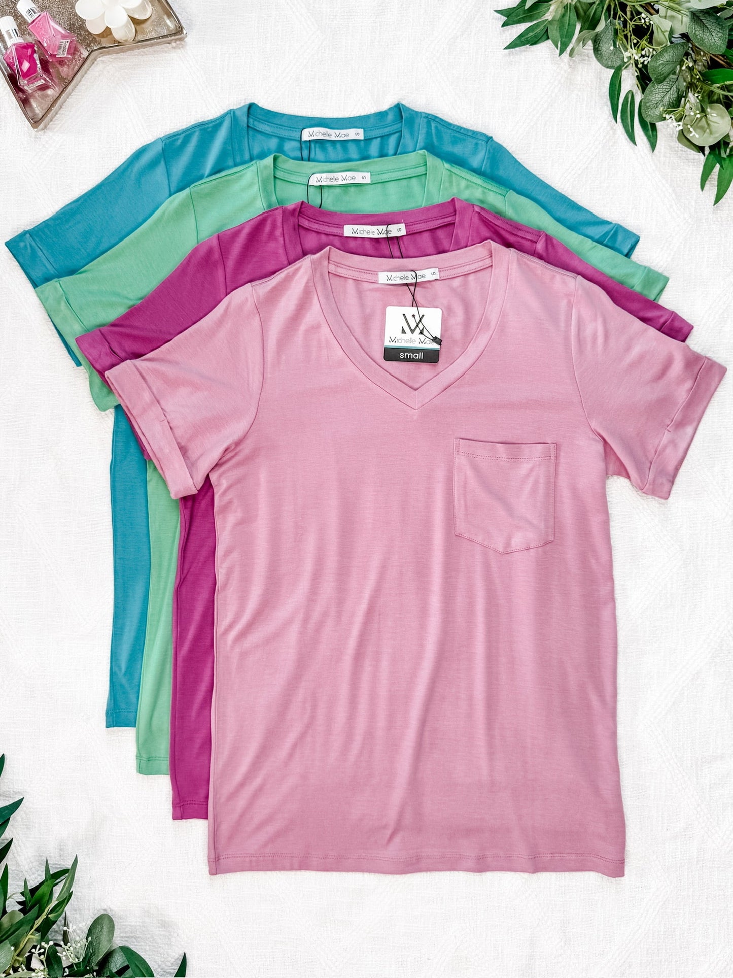 IN STOCK Sophie Pocket Tee - Rose
