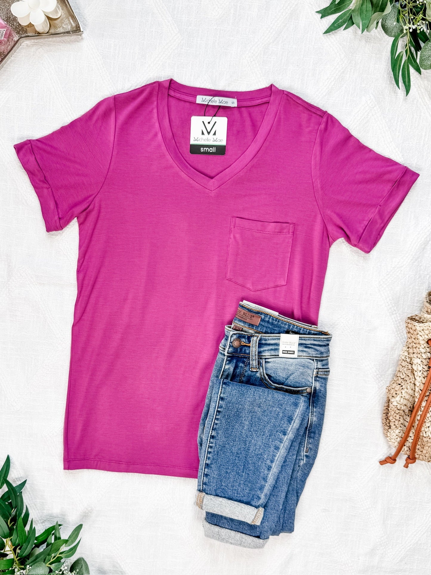 IN STOCK Sophie Pocket Tee - Magenta