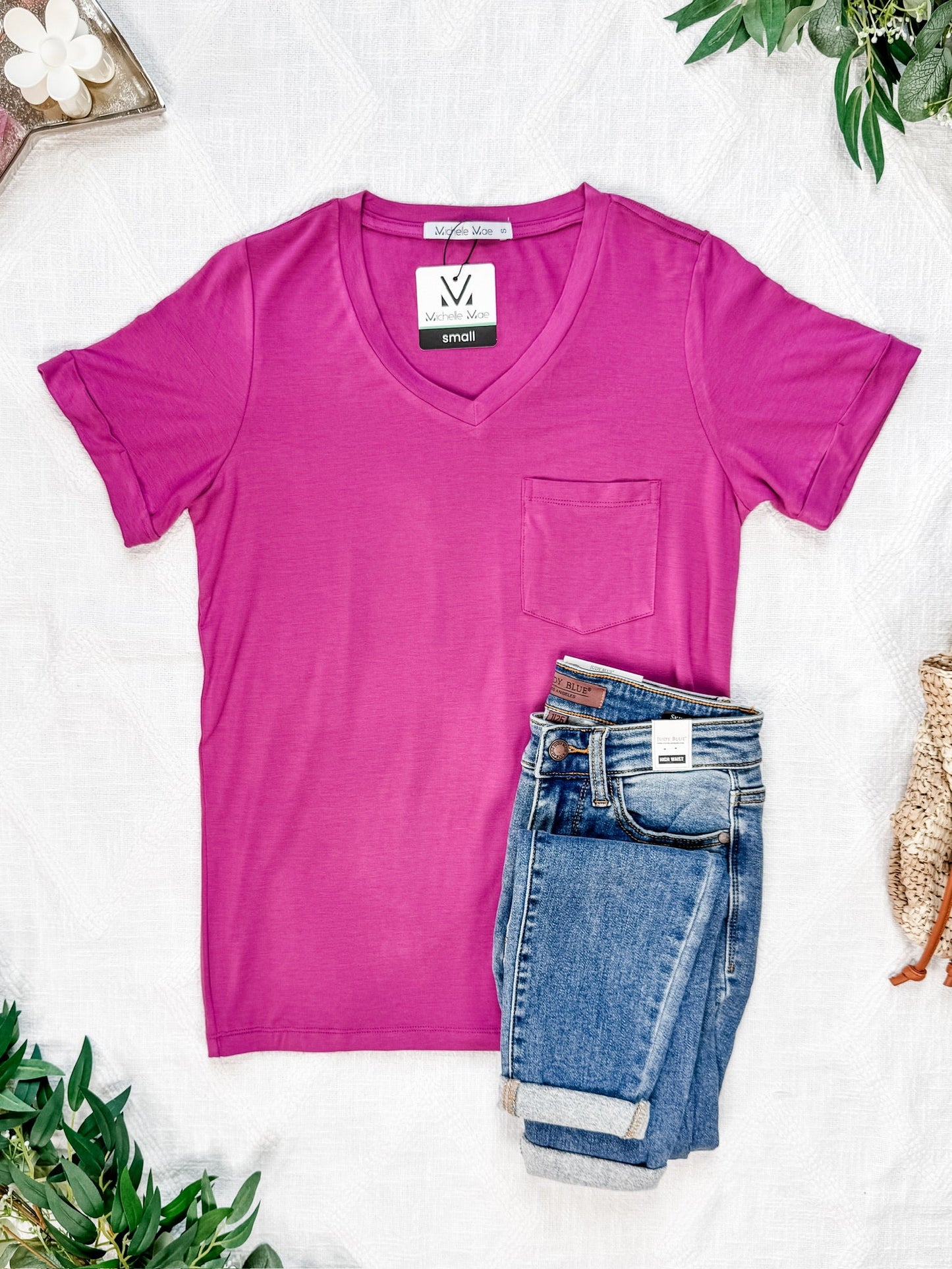 IN STOCK Sophie Pocket Tee - Magenta