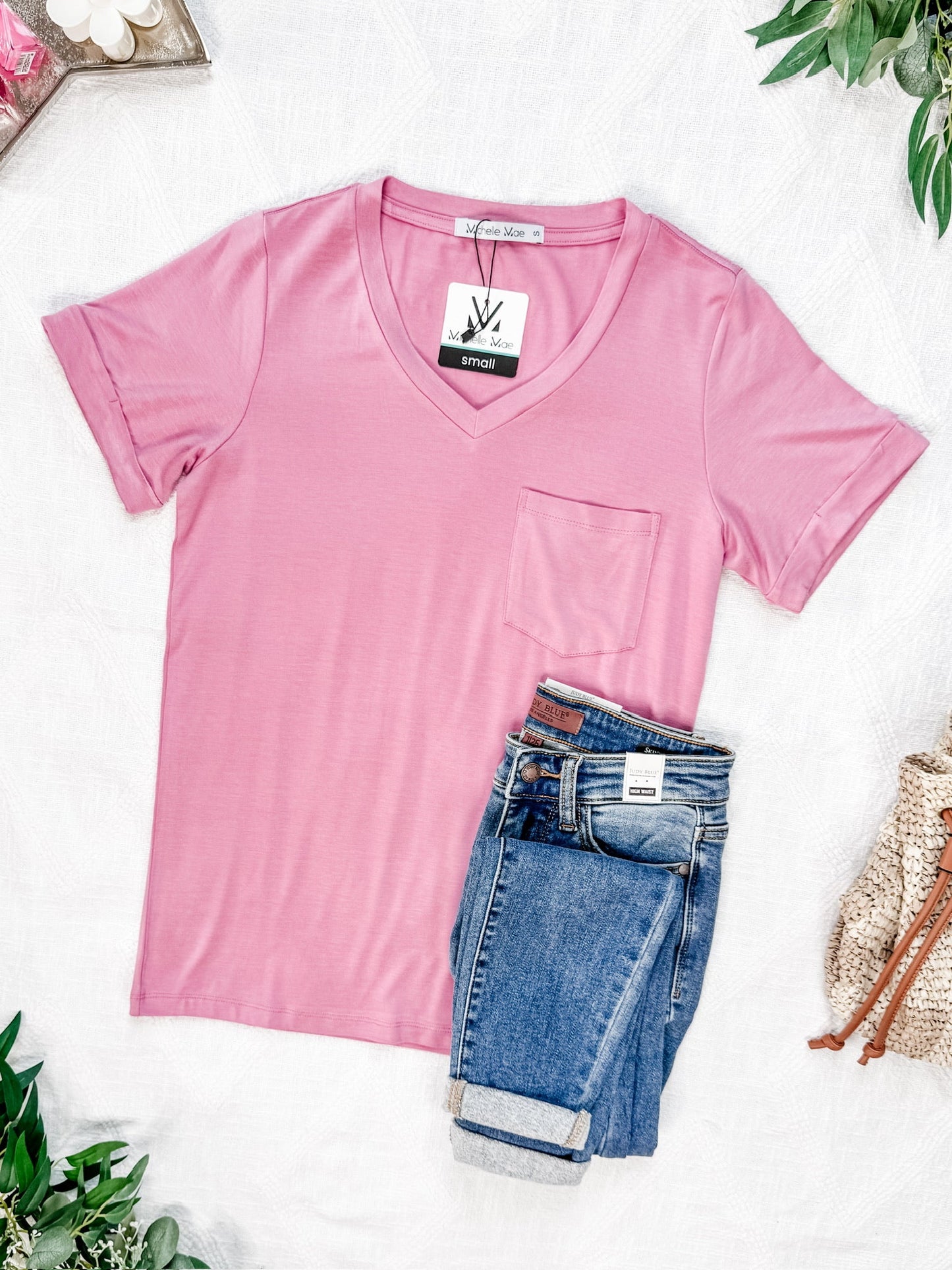 IN STOCK Sophie Pocket Tee - Rose