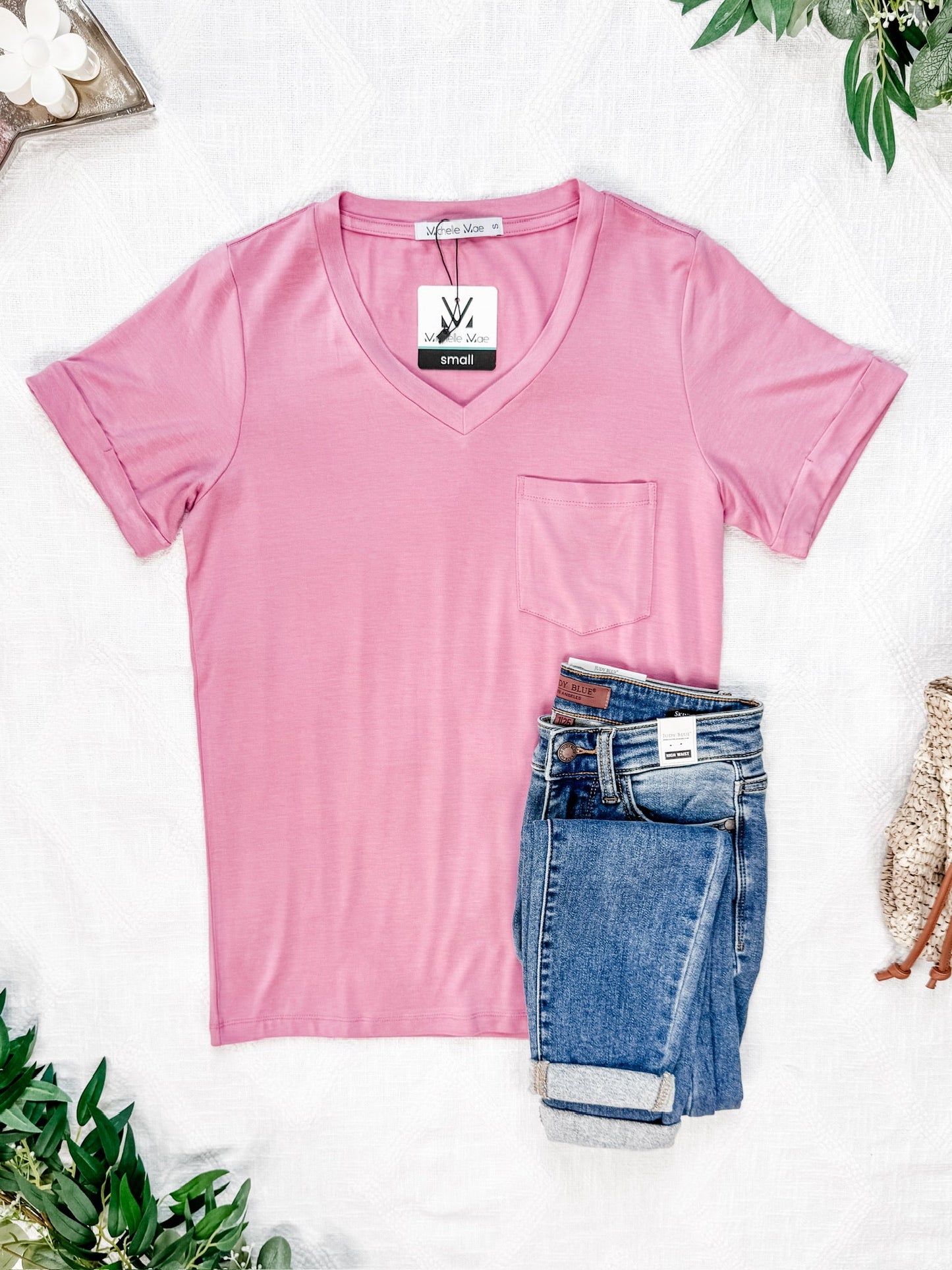 IN STOCK Sophie Pocket Tee - Rose