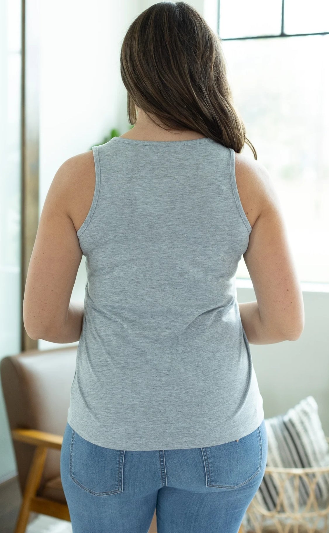 Criss Cross Tank- Grey